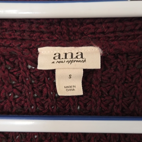 Ana | Burgundy Cropped Button Down Cardigan Sweater Size Small - Picture 8 of 9